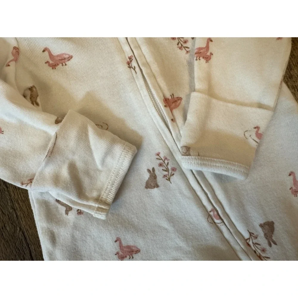 Child of Mine Baby Sleeper Girl Preemie Outfit Clothes Zip Goose‎ Bunny Flowers